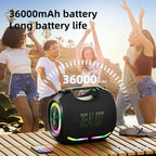120W Portable Bluetooth Speaker with Subwoofer and Power Bank