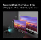 1080P Android Projector with 300" Display and Bluetooth