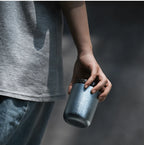 220ml Titanium Travel Coffee Mug Lightweight Insulated Heat-Lock Cup for Outdoor & Office