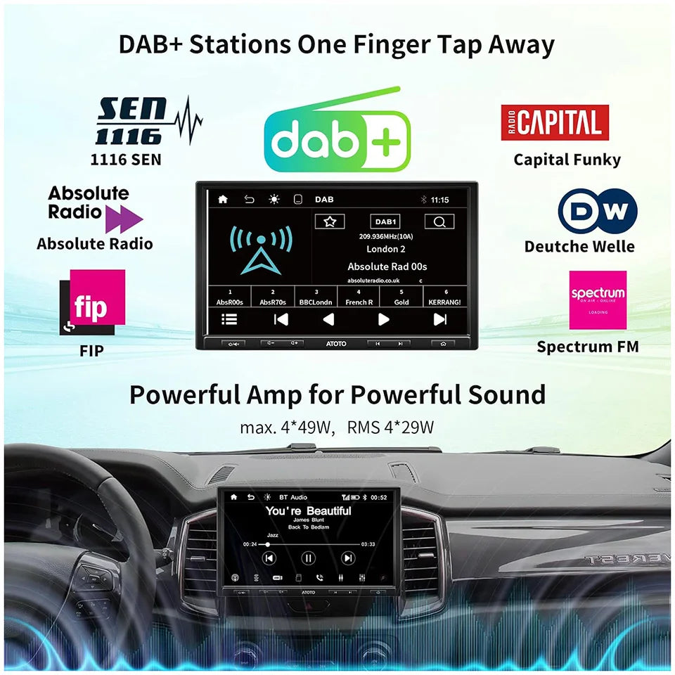 10" Touchscreen Car Stereo with CarPlay and Android Auto