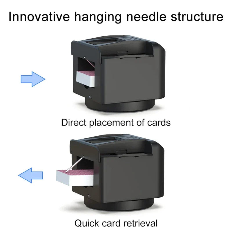 2-in-1 Automatic Card Shuffler with Rotating Dealer Function