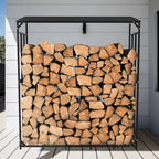 Heavy Duty Metal Firewood Rack with Cover Outdoor 300kg Log Storage Stand