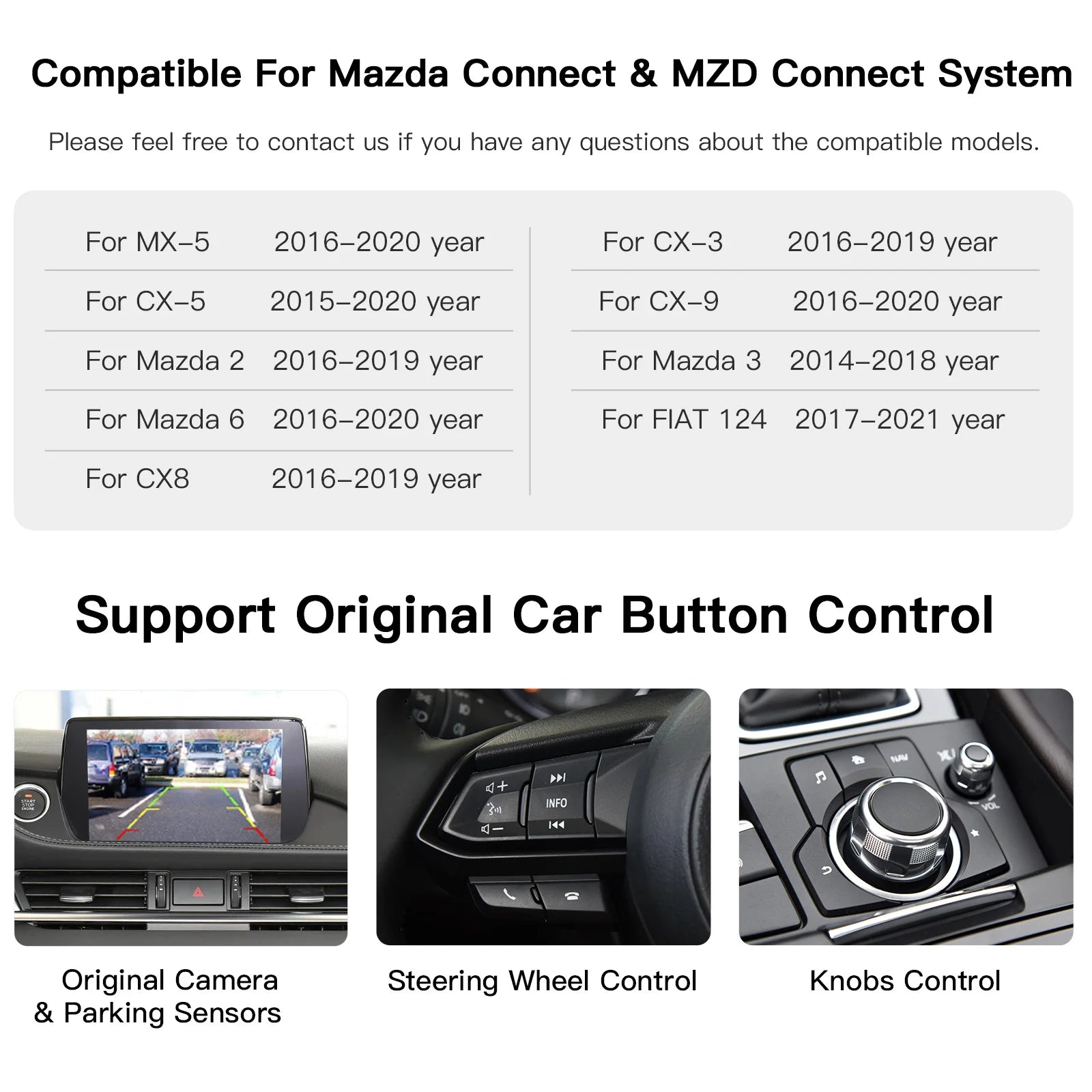 Wireless CarPlay & Android Auto Retrofit Kit for Mazda Type-C Adapter with Tools