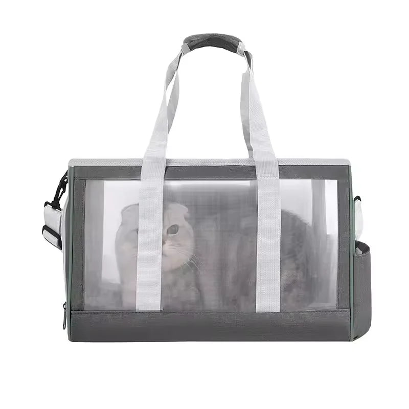 Outdoor Cat & Dog Carrier Grey 44x18x30cm