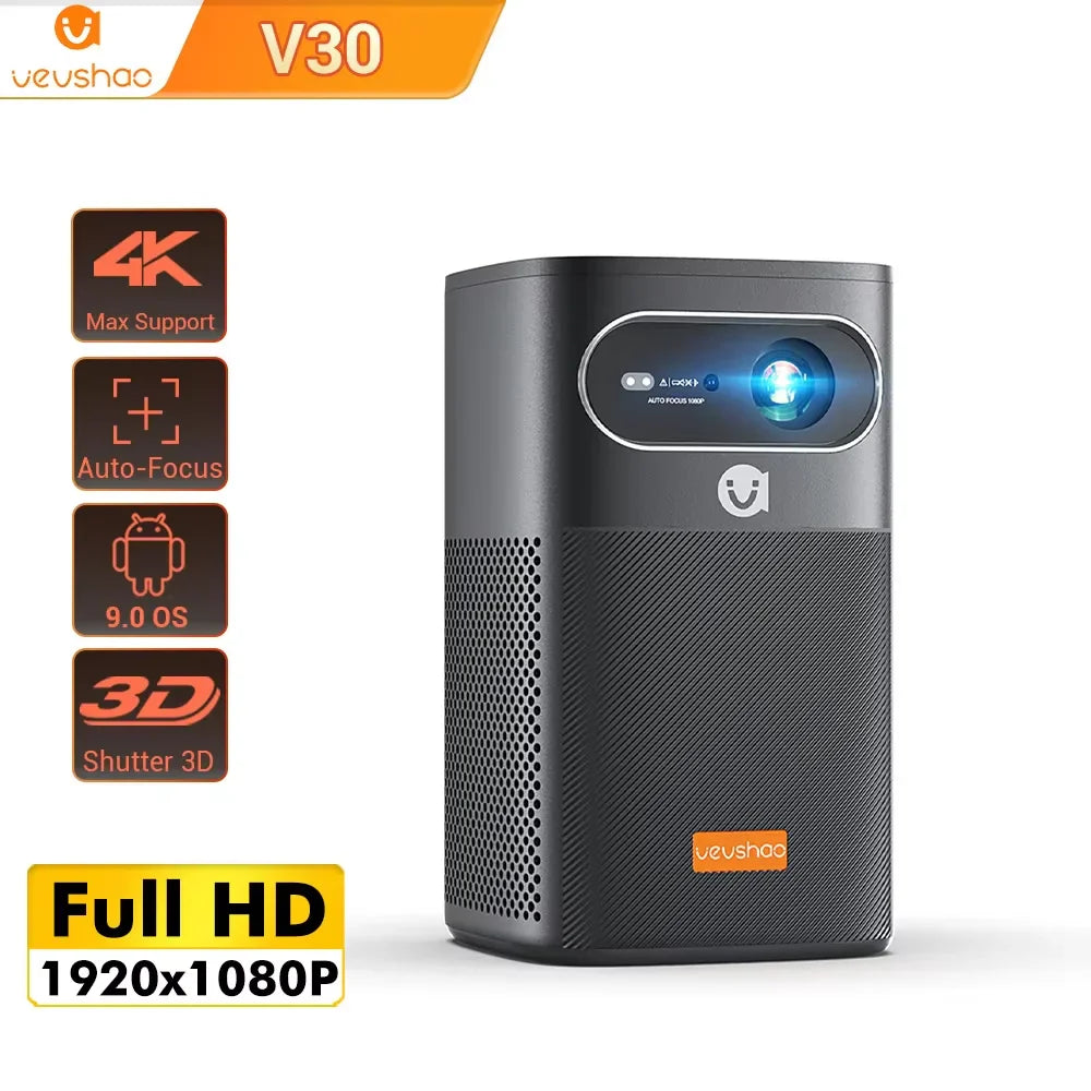 Handheld Home Theater Projector with Auto Focus & Speakers