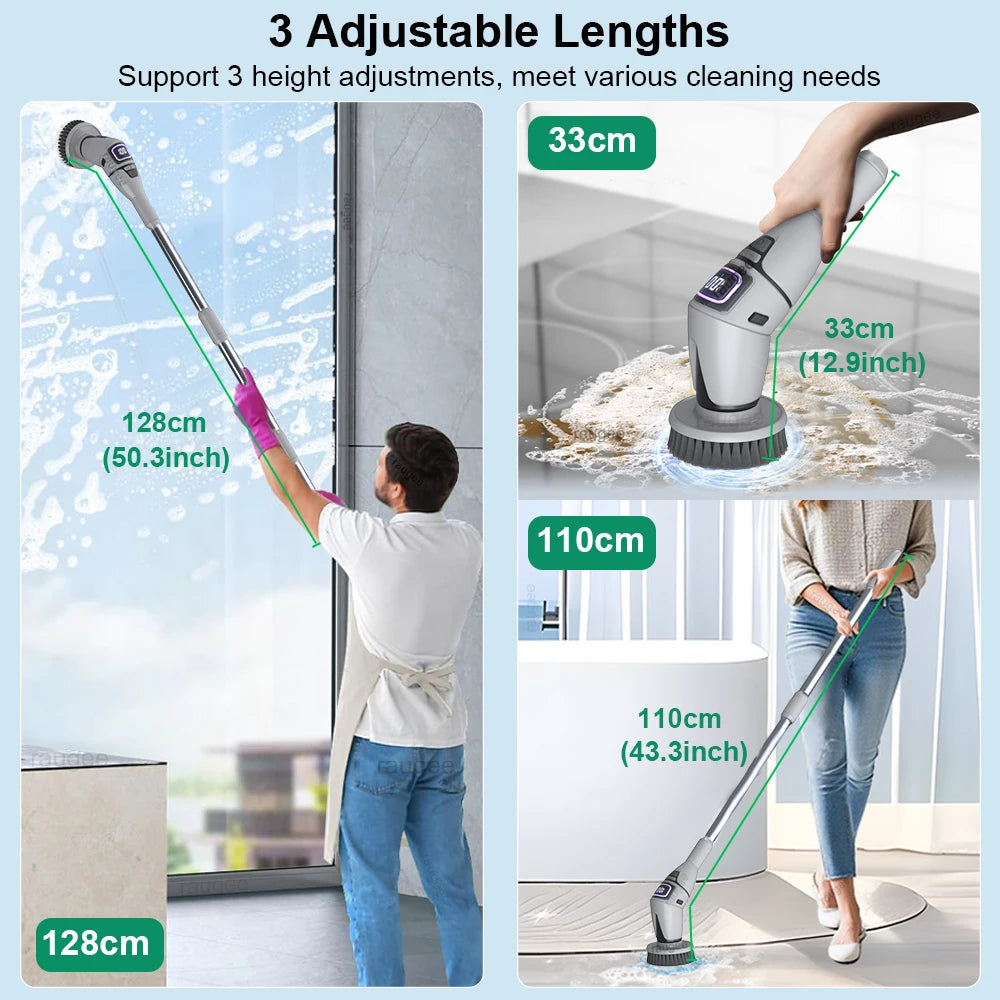 Rechargeable Bathroom Scrubber – Multifunctional Spin Brush for Home Cleaning