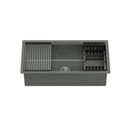 81x45cm Drop-In Kitchen Sink with Roll-Up Rack & Drain Basket