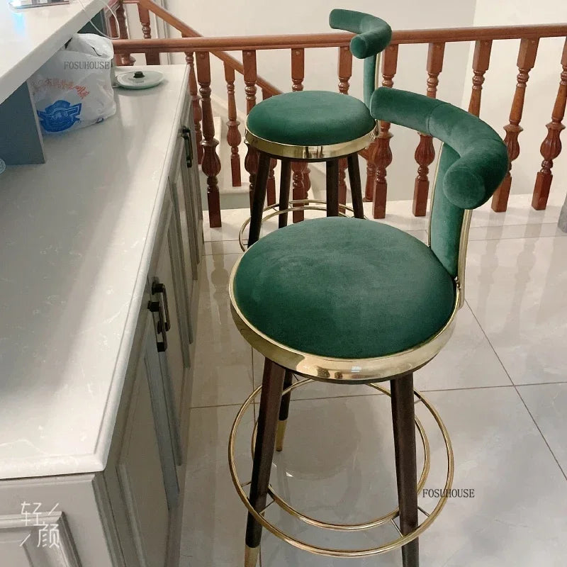 Luxury Wooden Bar Chair, Modern Kitchen Furniture