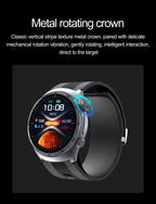Blue Smartwatch with Medical-Grade ECG & Fitness Tracker