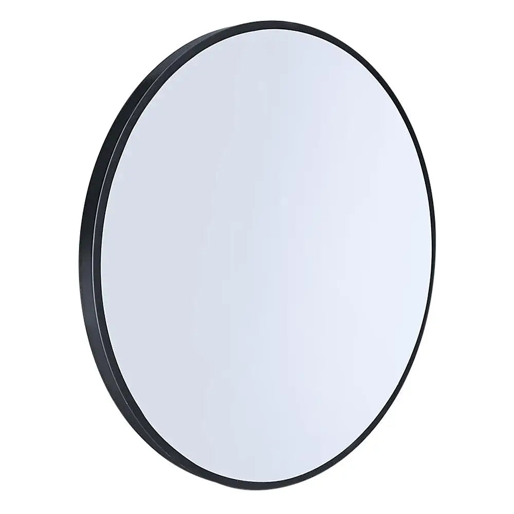 70cm Round Wall Mirror with Black Frame – Modern Bathroom & Makeup Design