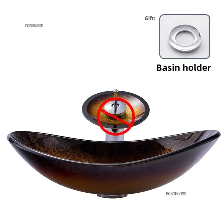 Creative Ingot-Style Glass Washbasin for Modern Bathrooms