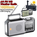 10000mAh Solar Hand Crank Emergency Radio with Flashlight & SOS