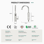 2-in-1 Stainless Steel Electric Water Tap with Instant Heating & Temperature Display