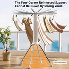 Portable Folding Clothes Drying Rack 16 Arm Rotating Design for Indoor & Outdoor Use