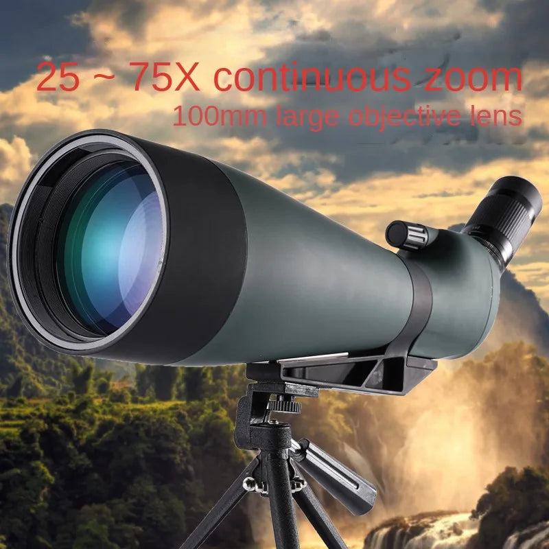 Waterproof 25-75x100mm Zoom Spotting Scope for Outdoors