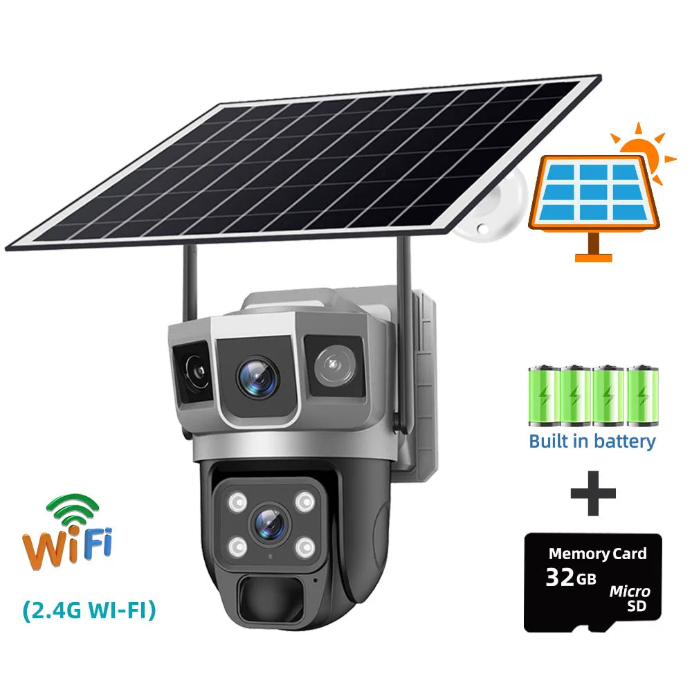 WiFi Solar Security Camera with 32GB and Night Vision