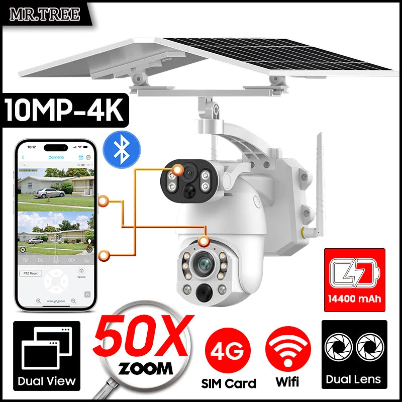 Outdoor PTZ WiFi Camera with 64GB and Dual Lens