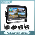1080p Wireless 7" Quad Monitor with Side & Rear Cameras 4CAM 128G