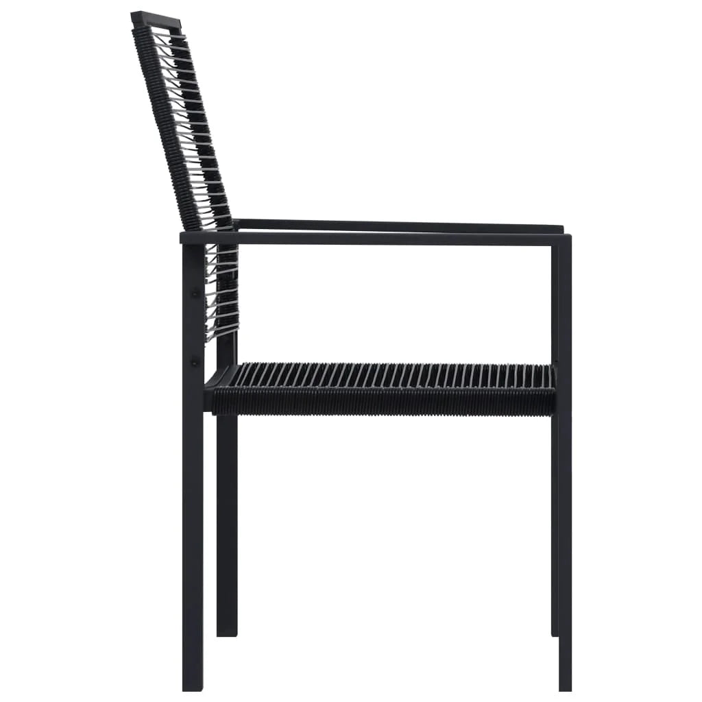 2x Outdoor Garden Chairs PVC Rattan Black – Weather-Resistant & Sturdy Frame