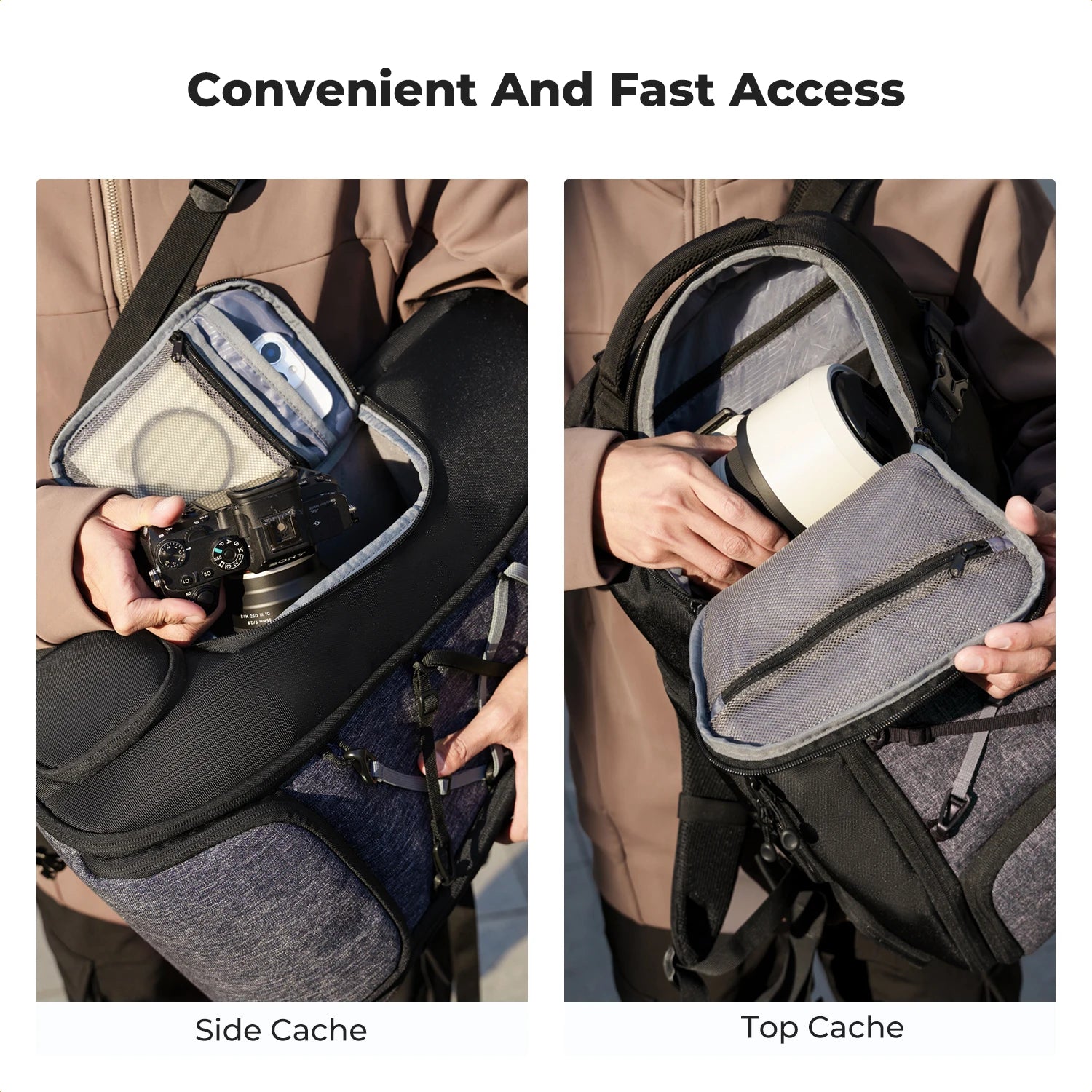 32L DSLR Travel Camera Bag with Rain Cover & Laptop Slot