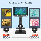 1080p Biological Microscope 2000X with LCD Display No Remote Control
