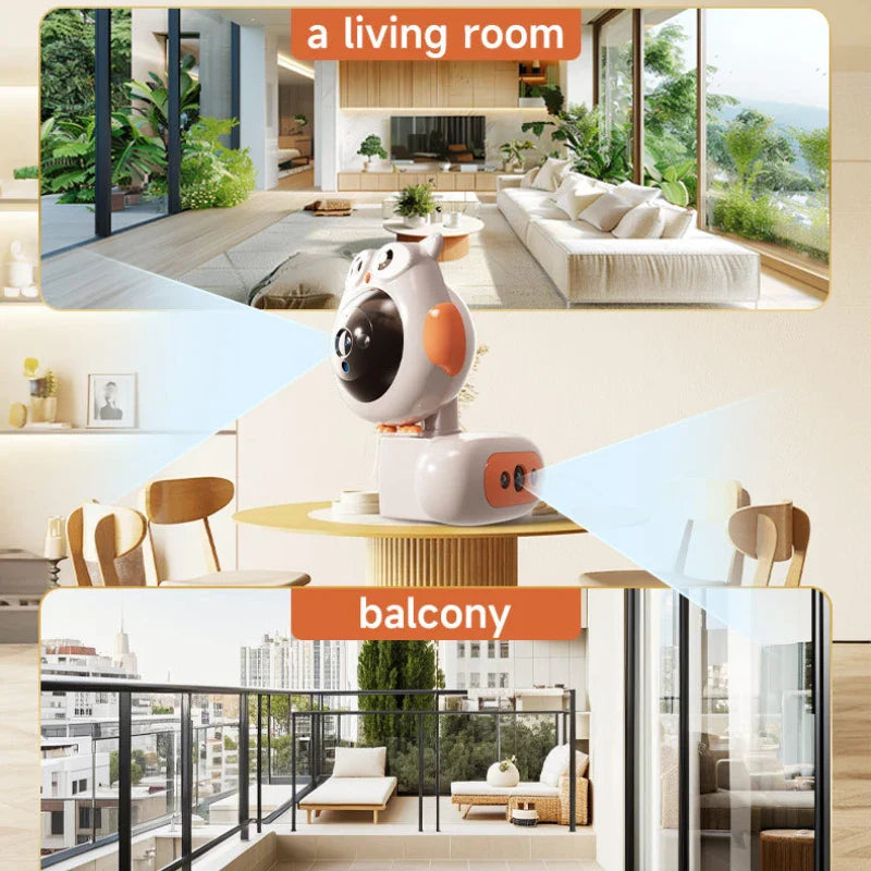 Wireless 360° Indoor Camera with 64GB, Dual Lens & Audio