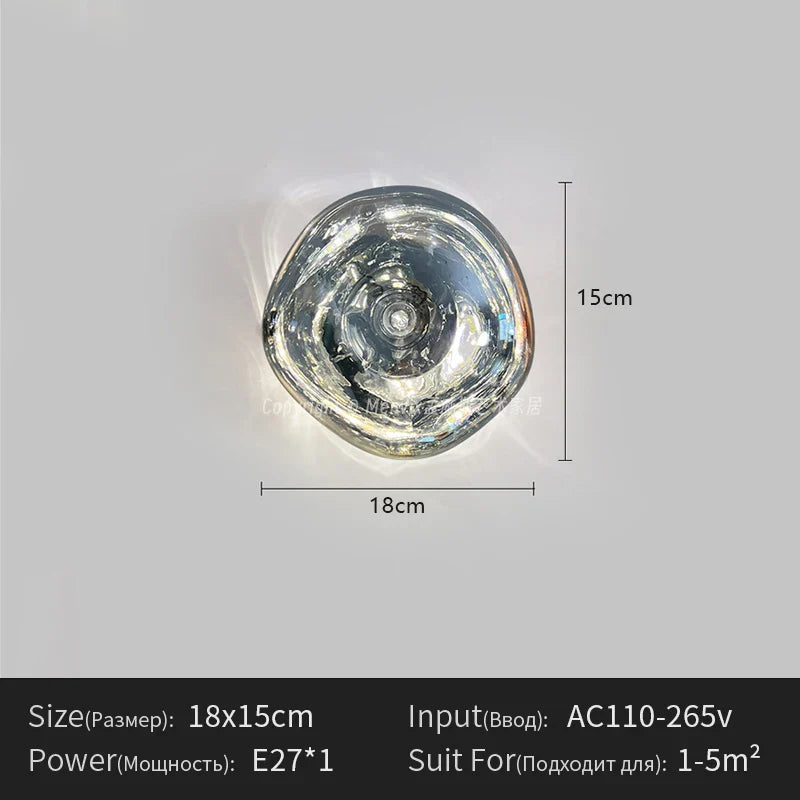 Modern Chrome Wall Lamp with Warm LED Light L180mm Chrome