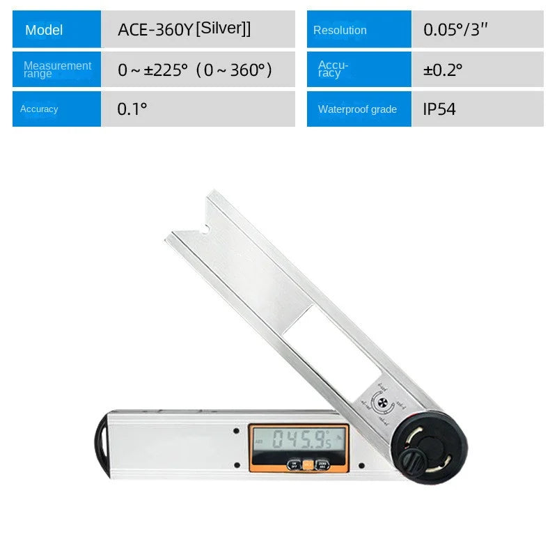 Electronic Digital Angle Finder 360° Rotating Protractor with Bubble Level for Precise Measuring