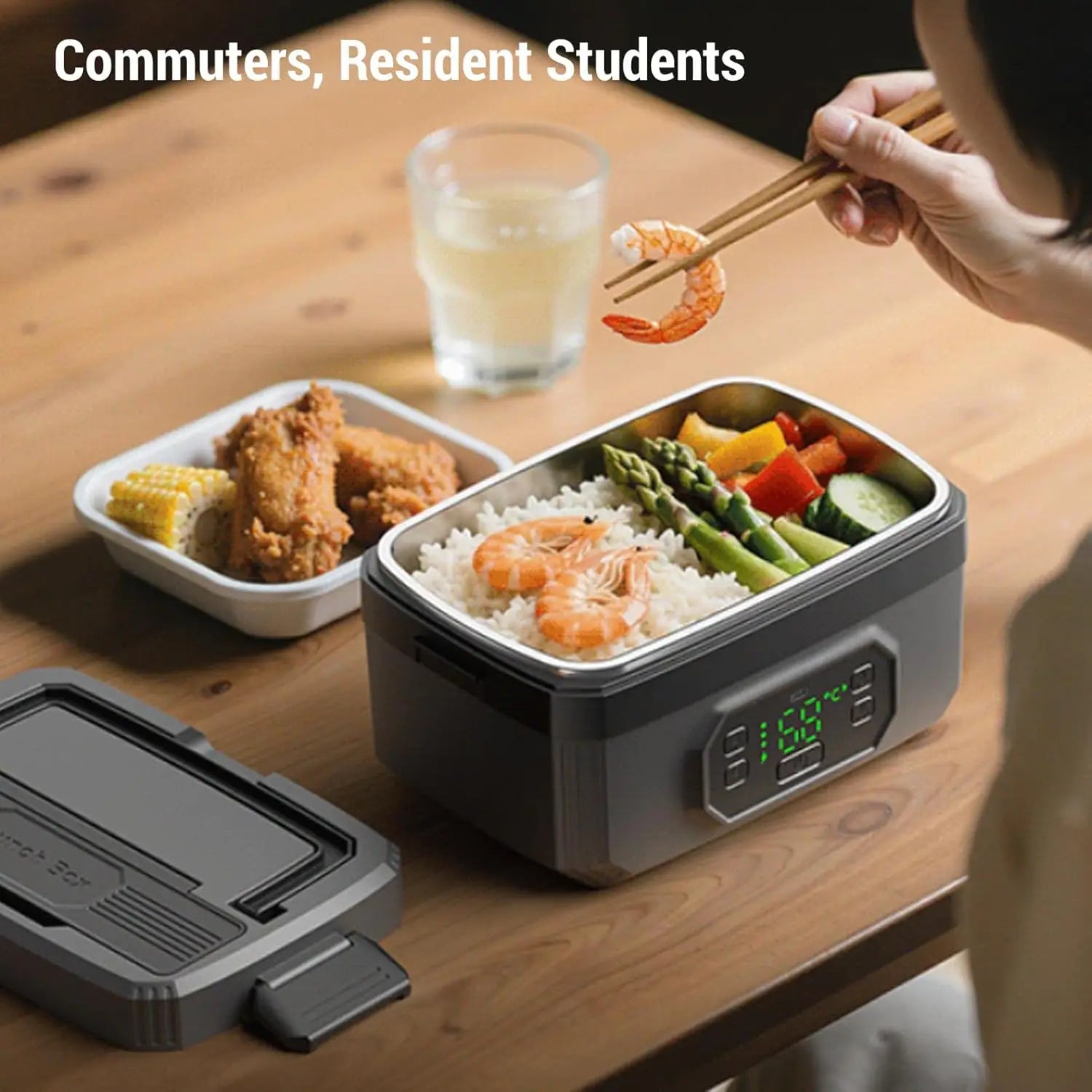 Cordless Electric Lunch Box , Large USB Rechargeable Food Warmer for Office & Travel