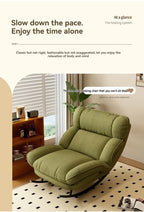 Matcha Green Modern Rocking Lounge Chair Portable Reclining Sofa Seat for Living Room & Balcony
