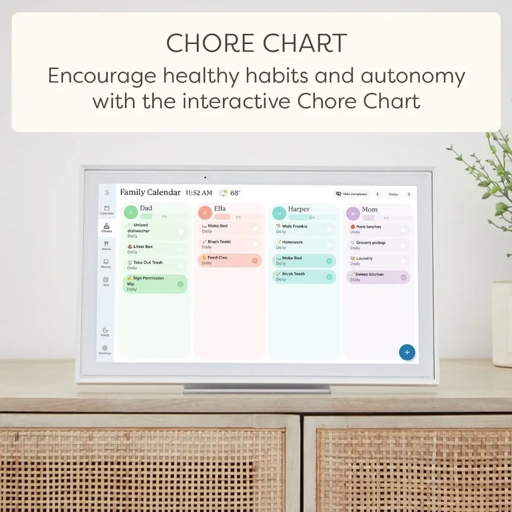 10" Smart Family Calendar & Chore Chart with Touchscreen Display