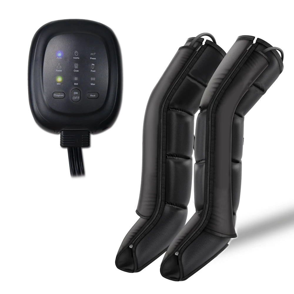 Rechargeable Foot & Leg Compression Therapy Device for Muscle Relief, Circulation Boost Black Large