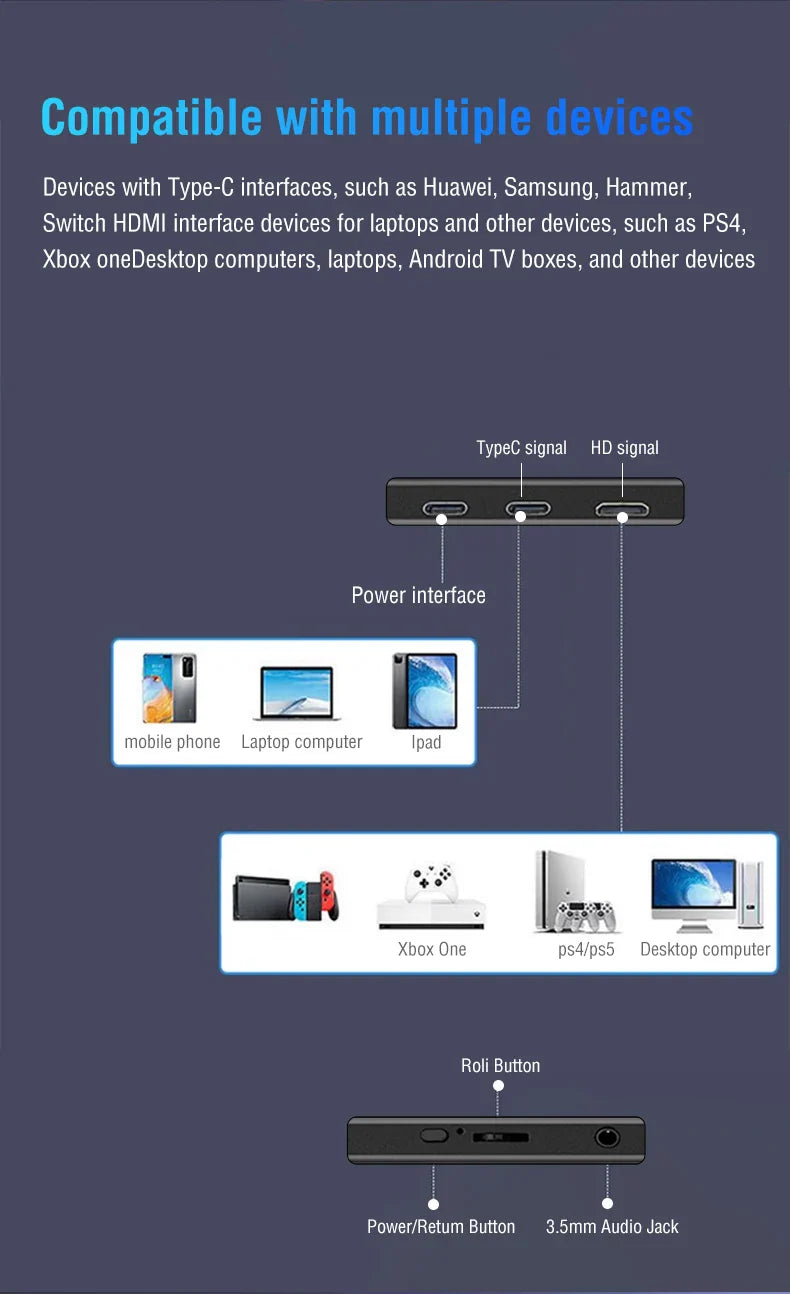 10.5-Inch Portable Monitor 1280P HDR Display for Laptop or Console