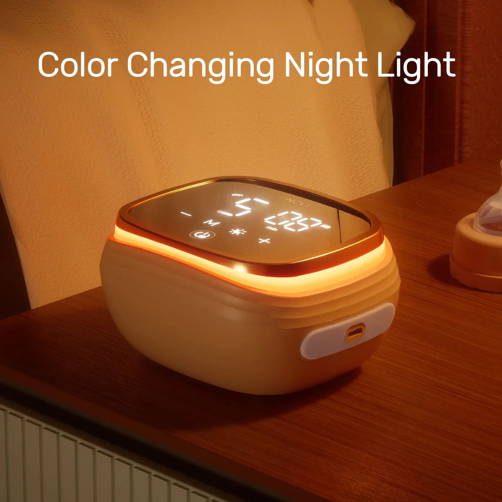 Rechargeable Breast Pump – 4 Flanges, 4400mAh Battery, Quiet Design, Orange