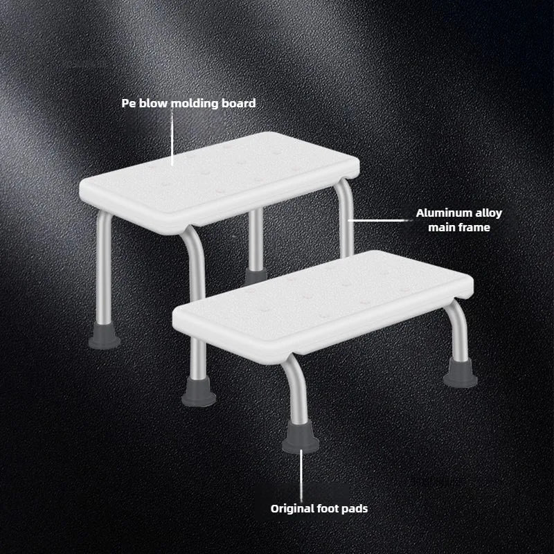 Adjustable Non-Slip Bathroom Chair Sturdy Aluminum Stool for Toilet & Daily Support