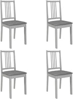 Modern Solid Wood Kitchen & Dining Chairs with Cushions – Set of 4