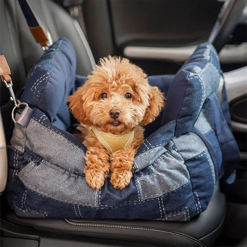 Portable Dog Car Seat Bed, 60x50x36 cm, Dark Blue, Travel Safe