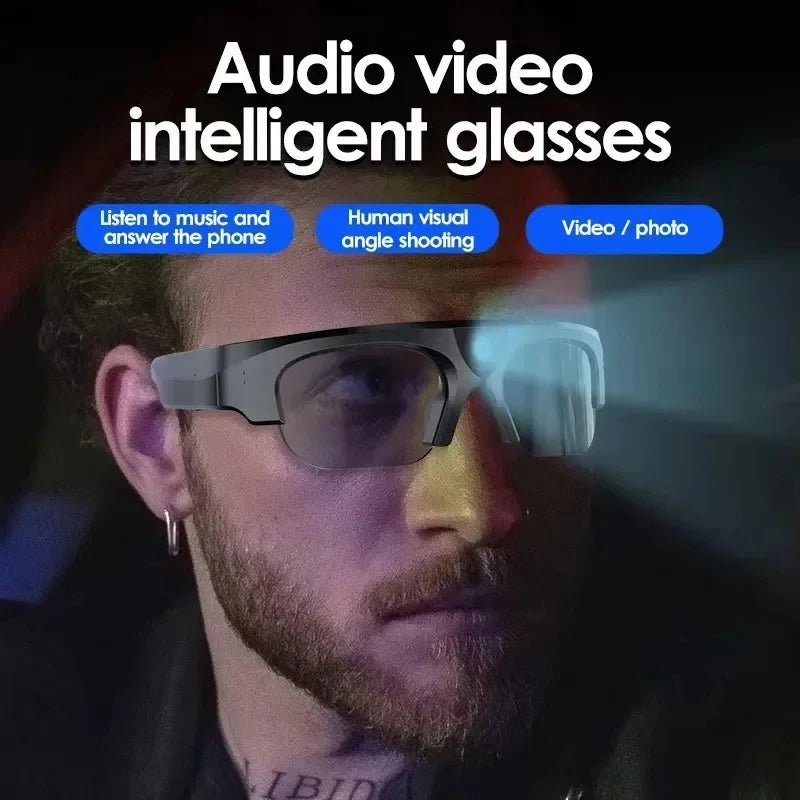 2-in-1 Wireless Smart Sunglasses with Bluetooth, 2K Camera, Music & Voice Control
