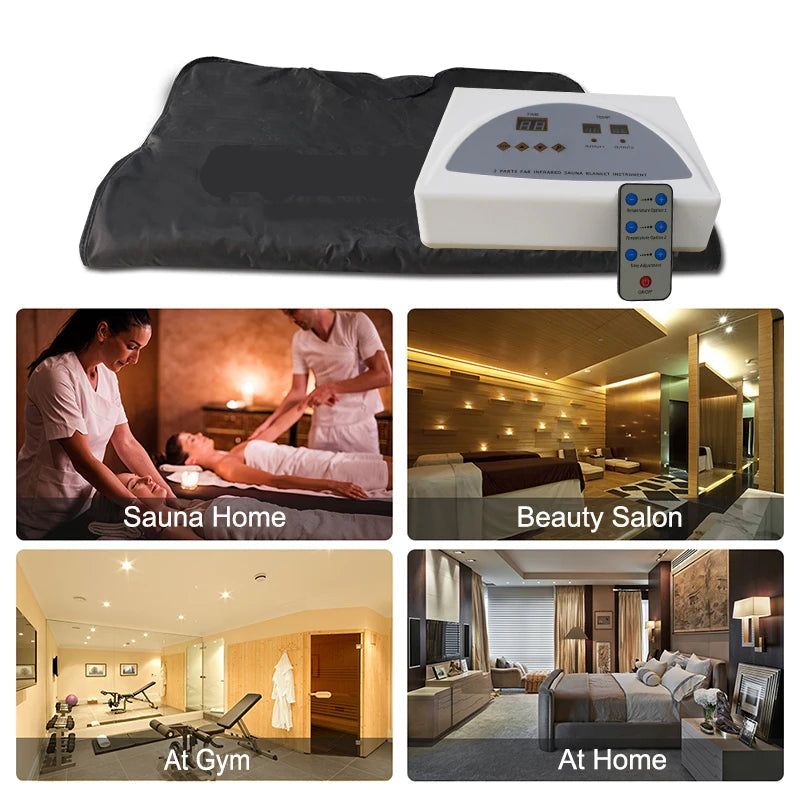Electric Steam Massage Blanket for Full Body Detox & Blood Circulation Black