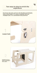 Wooden Study Table Chair Combo for Home Learning Use