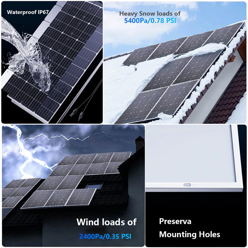 1000W 18V Rigid Solar Panel for Camping or Home