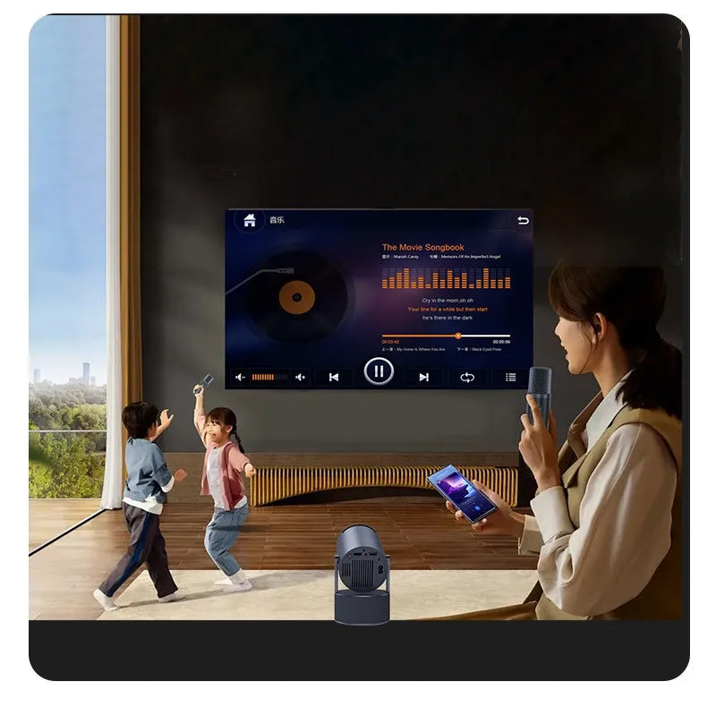 4K Portable Projector with Wi-Fi 6 and Android 11