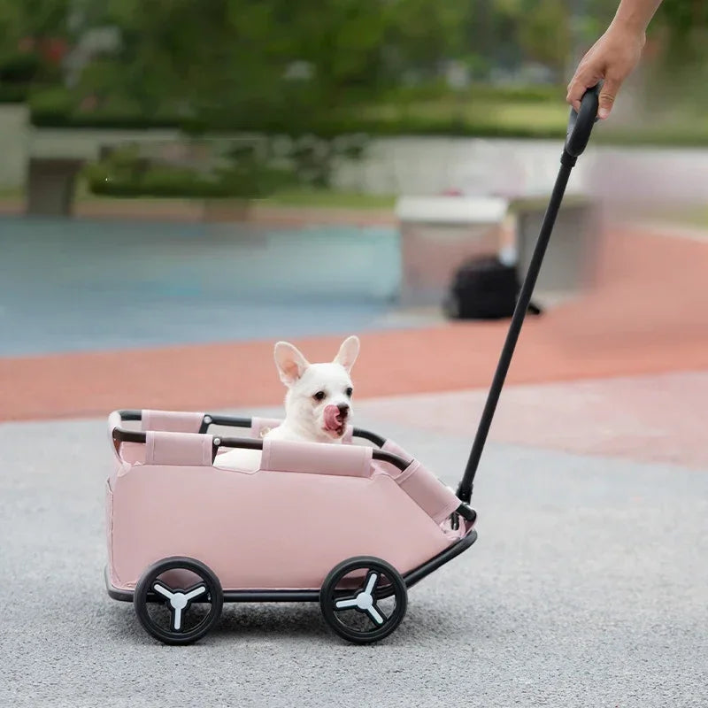 Compact Pet Trolley, Foldable, Easy Travel for Small Pets
