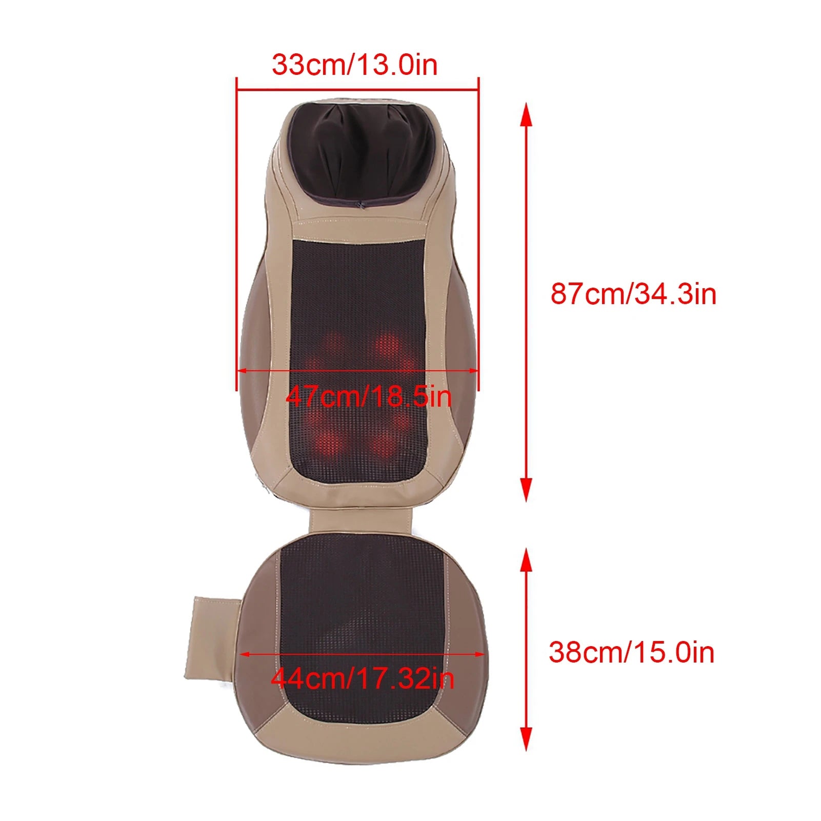 Massage Seat Cushion Heated Neck Back Waist Hip Massage Chair for Home and Car Use