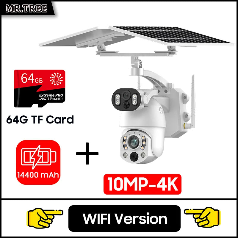 Outdoor PTZ WiFi Camera with 64GB and Dual Lens