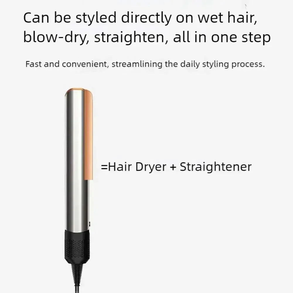 2-in-1 Hair Straightener & Dryer with Negative Ion Heating and LED Display – 1200W