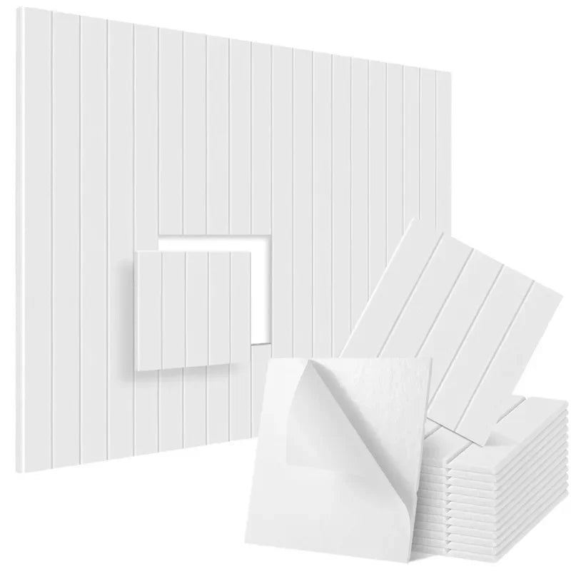 12 Pack Self-Adhesive Acoustic Panels 30x30cm Wall Soundproofing - White