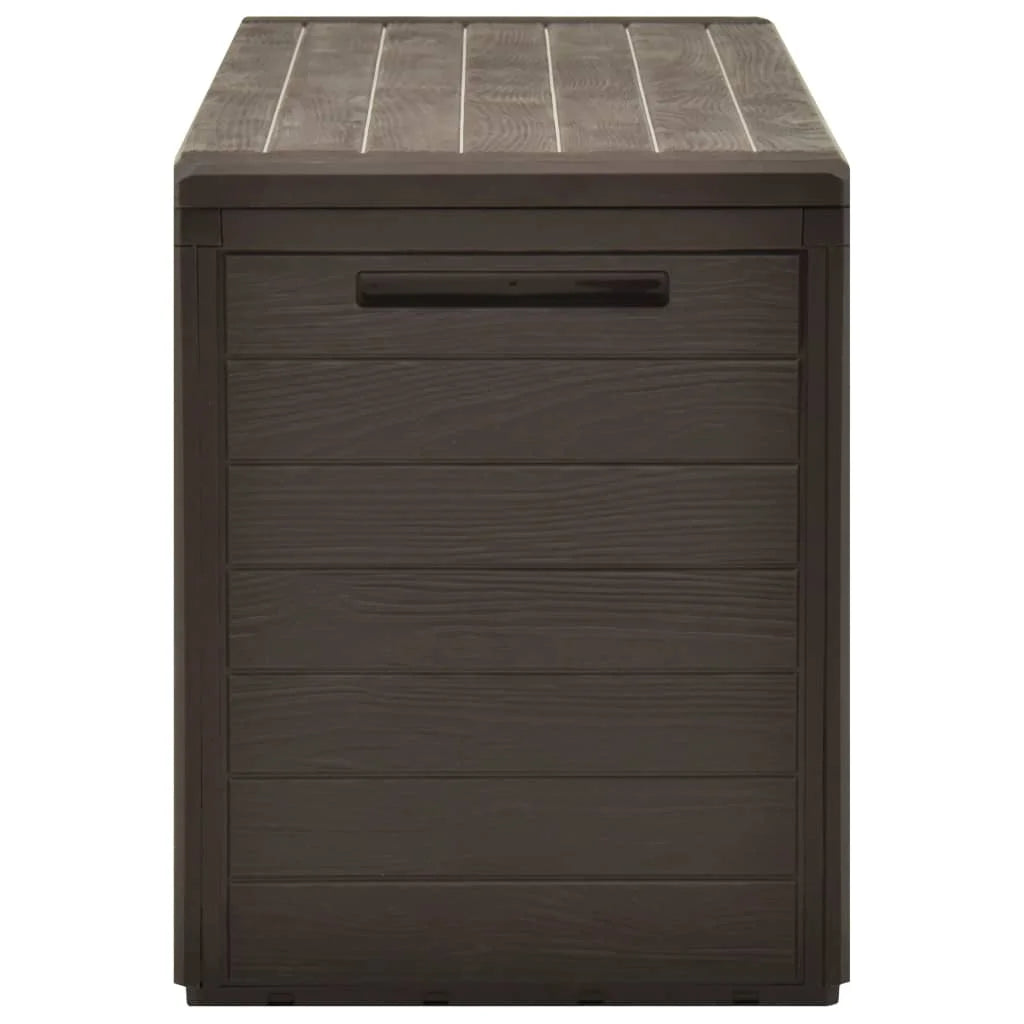 290L Outdoor Garden Storage Box – Weatherproof Poly Rattan Look, Lockable Lid