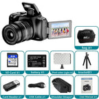 12X Optical Zoom 4K Vlogging Camera with Auto Focus 128GB SD Card