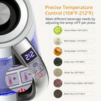 1.8L Electric Kettle with 12 Temps and 24H Keep Warm